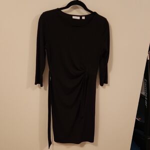 New York & Company Elegant Black Long Sleeve Dress